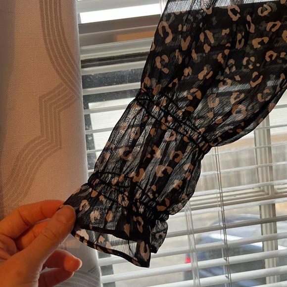 NWT small THML Leopard Print Smock Dress - Picture 3 of 6